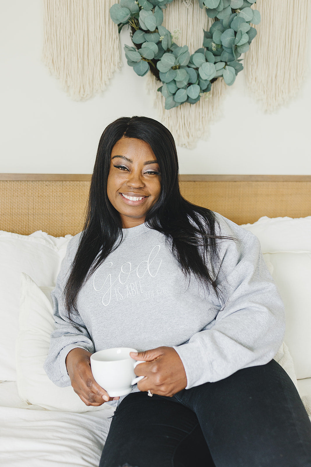 God Is Able Embroidery Sweatshirt