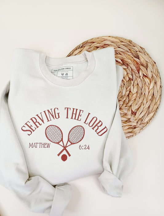 Serving The Lord Embroidery Sweatshirt