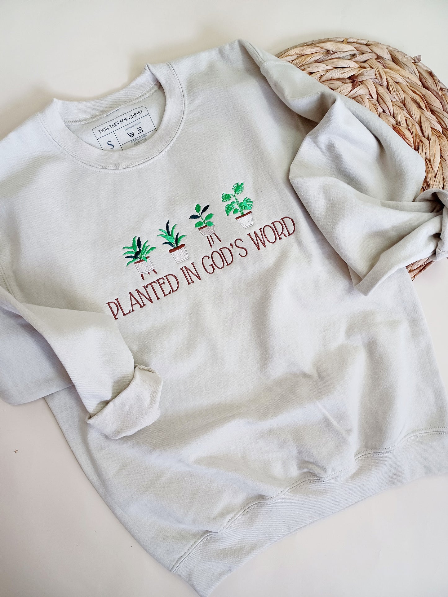 Planted In God's Word Embroidery Sweatshirt