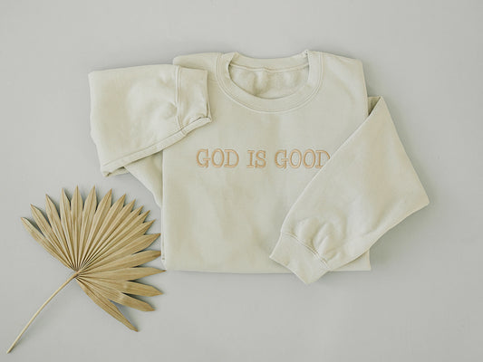 God Is Good Embroidery Sweatshirt