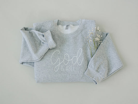 God Is Able Embroidery Sweatshirt